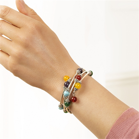 Bracelet multi rangs pierres