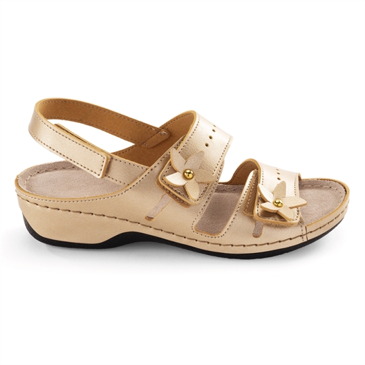 Sandales Stari détails fleurs beige