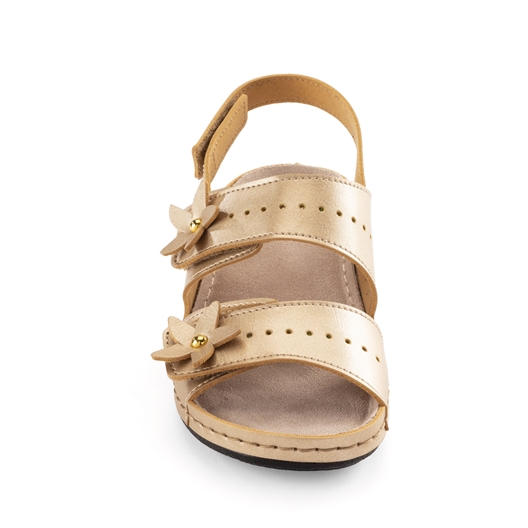 Sandales Stari détails fleurs beige