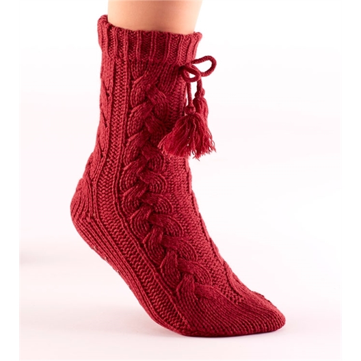 Chaussettes tricot antiglisse Bordeaux - taille 38/39