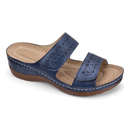 Mules ajourées Mahée Marine - taille 36