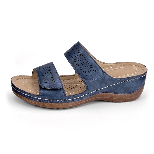 Mules ajourées Mahée Marine - taille 36
