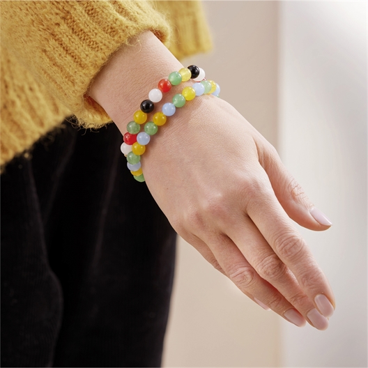 Bracelet mélange pierres foncées