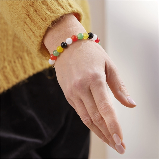 Bracelet mélange pierres foncées