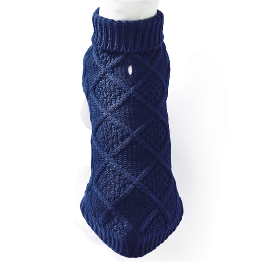 Pull torsadé bleu ou beige