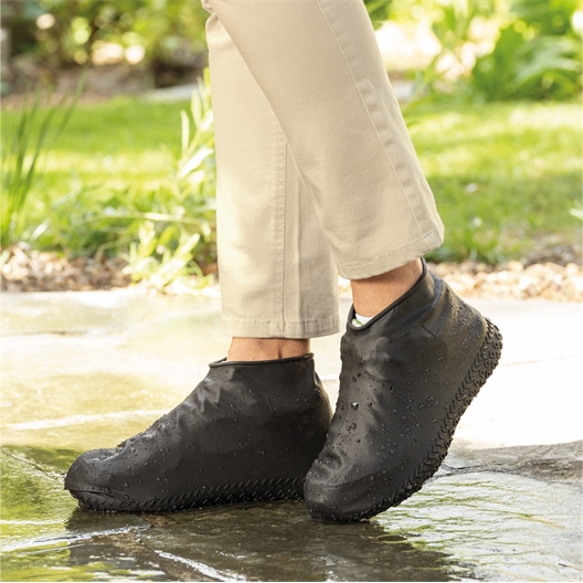 Lot de 2 paires de couvre-chaussures waterproof Noir + blanc - taille 36/40