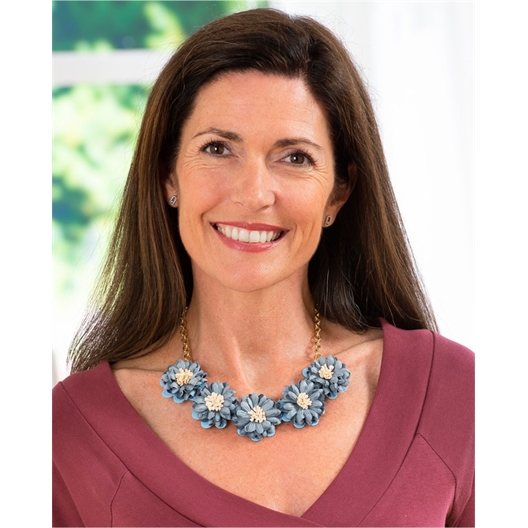 Collier fleurs bleues