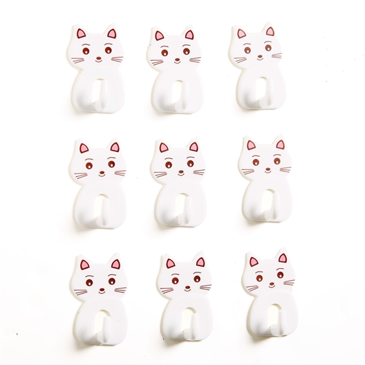 Lot de 9 crochets chat auto-adhésifs