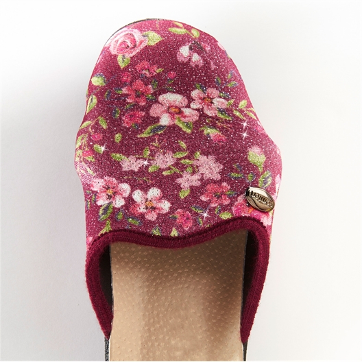 Mules fleuries extensibles rose