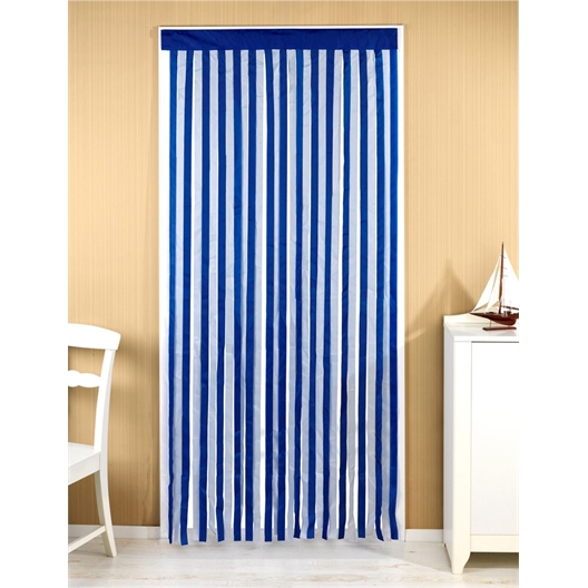 Rideau de porte : Gris/blanc ou Bleu/blanc