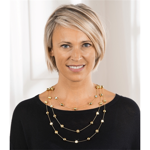 Sautoir doré multirangs