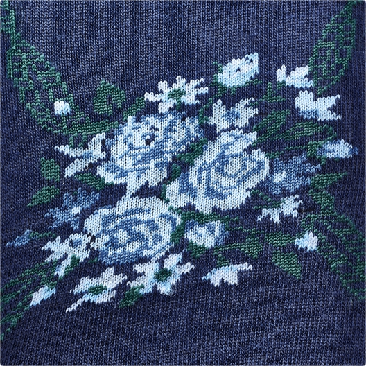 Chaussettes hautes fleuries Gris