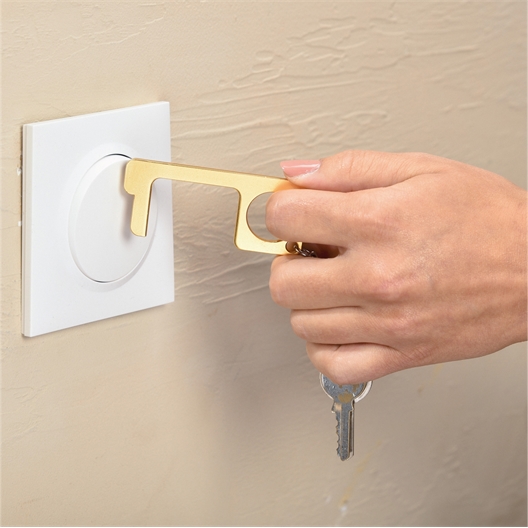 Lot de 2 porte-clefs évite-contamination