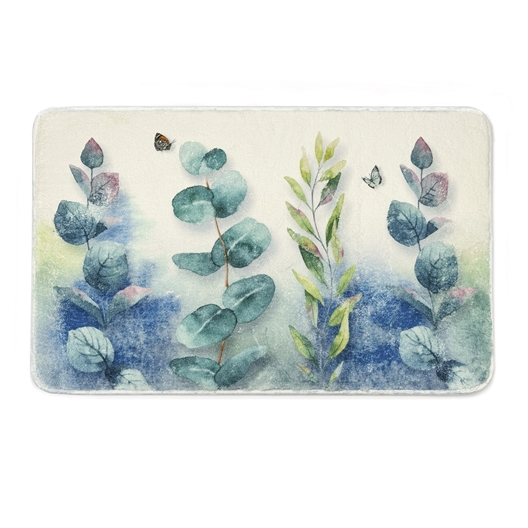 Tapis feuilles et papillons