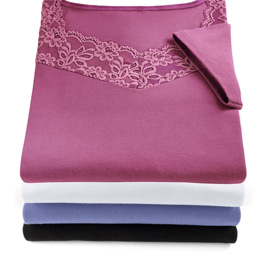 Tee-shirt dentelle: 4 coloris au choix