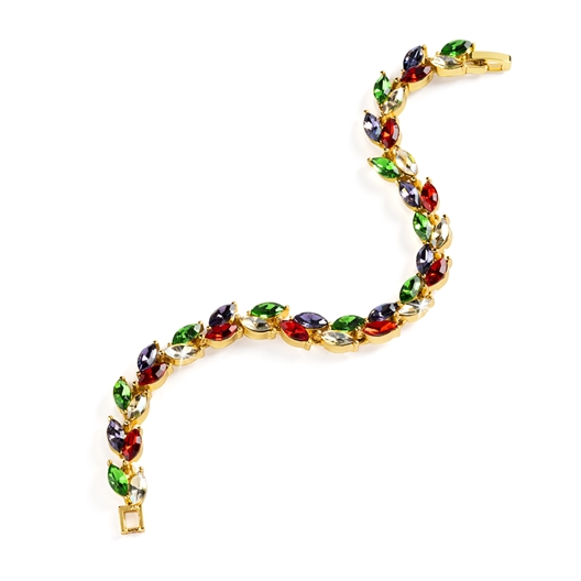 Bracelet feuilles multicolores