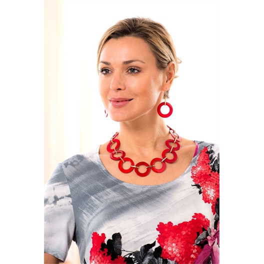 Parure "Bertille" rouge