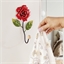 Porte manteau fleur rouge