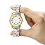 Montre blanche élastiquée imprimée