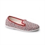 Chaussons imprimés fleurs rouge