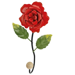 Porte manteau fleur rouge