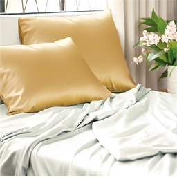 Lot de 2 housses de coussin satinées coloris miel - 2 tailles