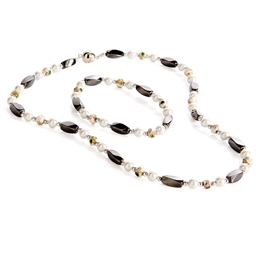Parure collier + bracelet magnétique "Pearl"