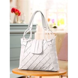 Sac à main blanc losanges