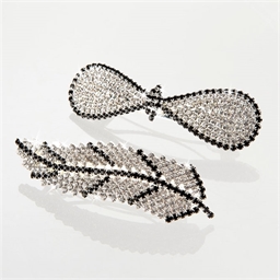 Barrette cheveux strass noeud