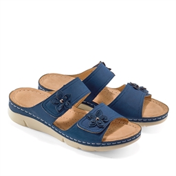 Mules détails Fleurs Mala Marine - taille 36