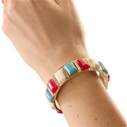 Bracelet coloris doré fantaisie pierres