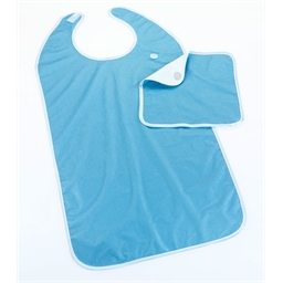 Bavoir adulte avec serviette bleu