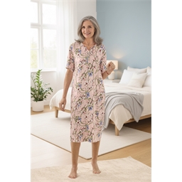Chemise de nuit imprimée - Iris rose - taille M
