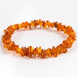 Bracelet / collier ambre orange