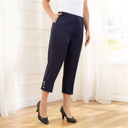 Pantacourt taille élastiquée Marine - taille M