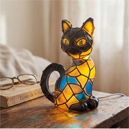 Lampe mosaïque chat