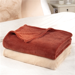 Plaid microfibre terracota ou beige