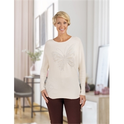 Pull papillon strass & perles - taille M