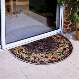 Tapis mosaïque extérieur demi-lune