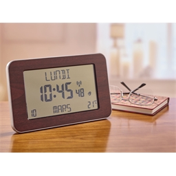Horloge bois et argent