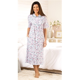 Chemise de nuit manches courtes fleurs - taille M