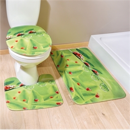 3 tapis salle de bain coccinelles