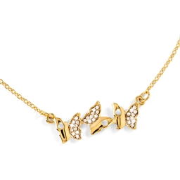 Collier papillons dorés