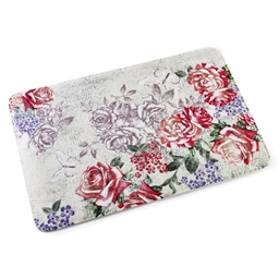 Tapis salle de bain imprimé fleuri