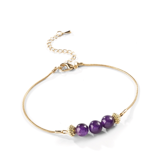 Bracelet 3 pierres Amethyste