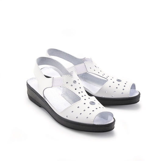 Sandales ajourées Sandra : rouge, blanc ou noir