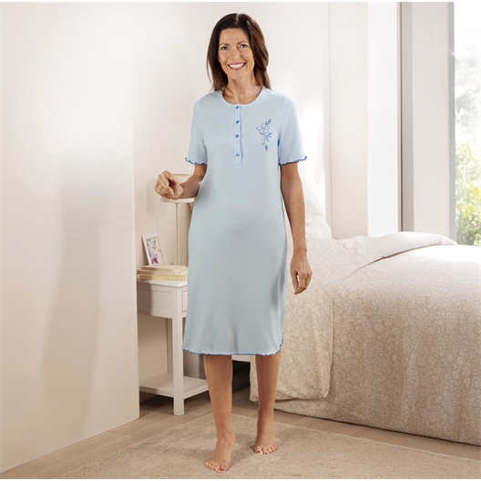 Chemise de nuit en maille Bleu - taille M