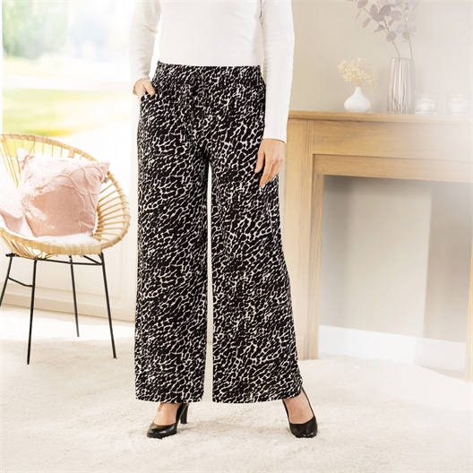 Pantalon fluide Noir/blanc - taille L/M