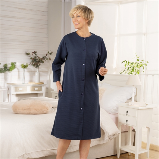 Peignoir matelassé boutons Marine - taille M