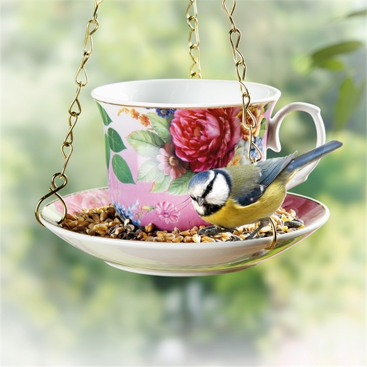 Mangeoire oiseau tasse à thé